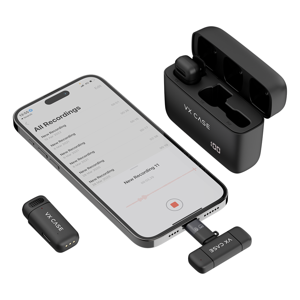 Microfone de Lapela Wireless Type-C Sublime c/ adaptador Lightning