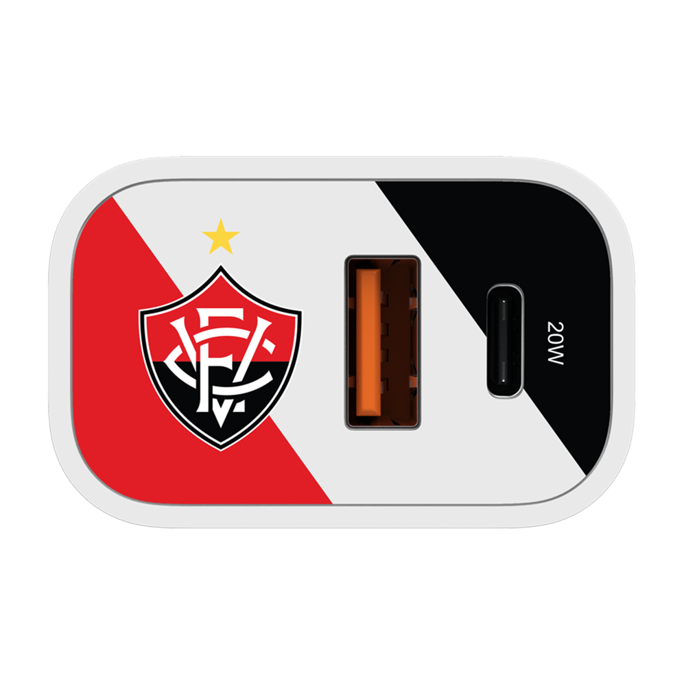 Carregador Turbo 1 USB 1 Tipo-C 20W Branco - EC Vitória