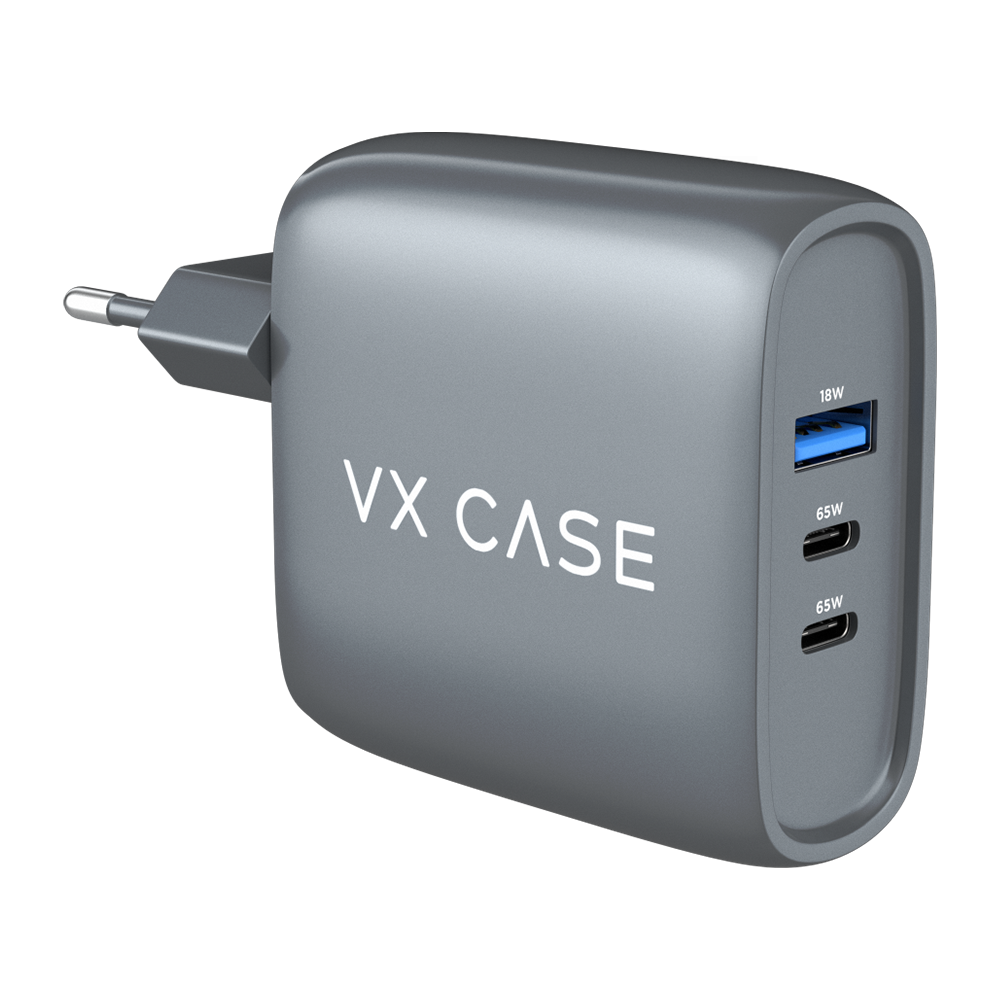 Carregador Turbo com 1 porta USB + 2 Tipo-C Turbo 65W
