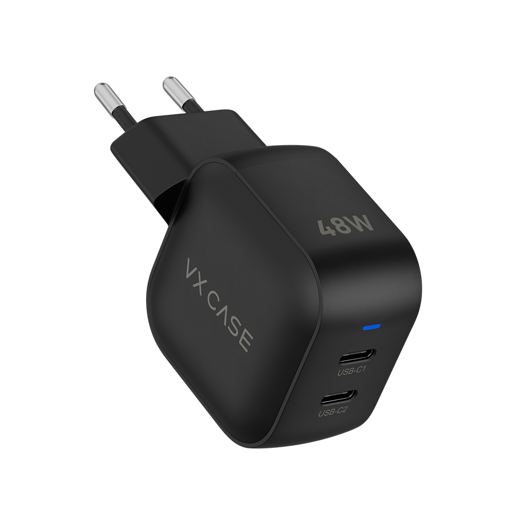 Adaptador de Carga Turbo 48W 2 Tipo-C Striker Preto - Santa Cruz