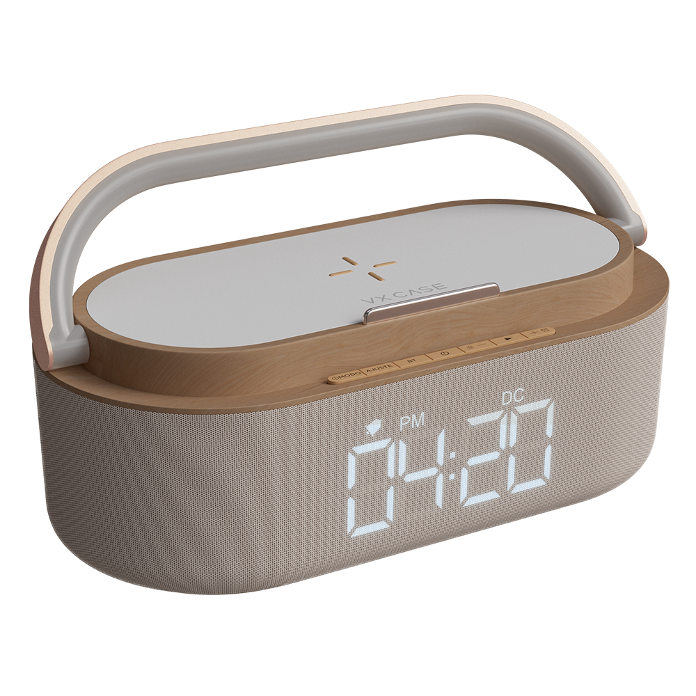 Clock Charger Pro 15W VX Case - Bege e Rosé Gold