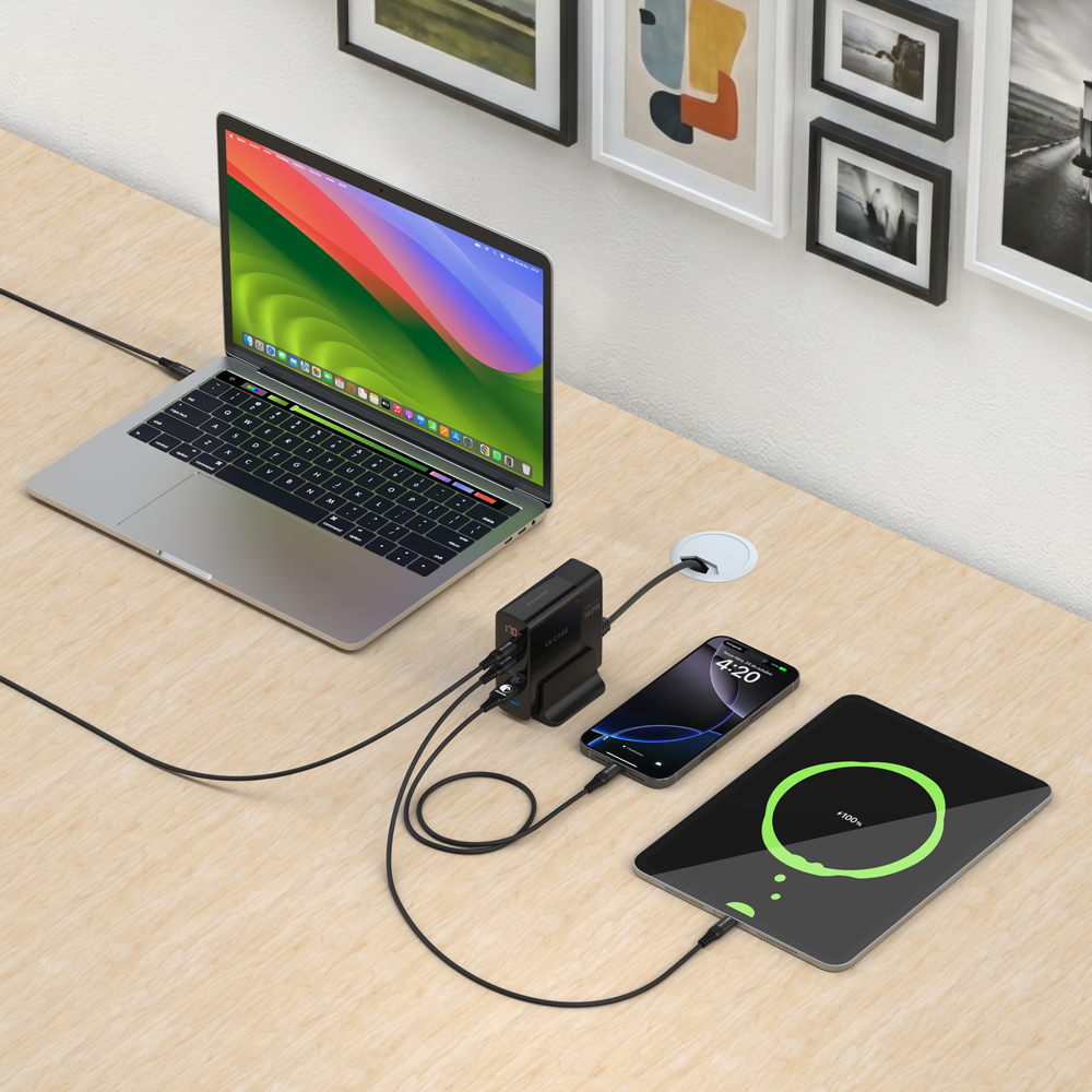 Carregador 5 em 1 Ultra Turbo 140W 3 USB-C e 2 USB-A Powerfull VX Case
