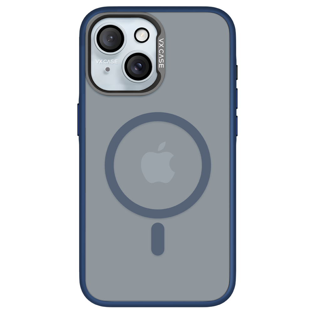 Capa Magsafe para iPhone 15 - Blue com Fundo Fosco - Titanium