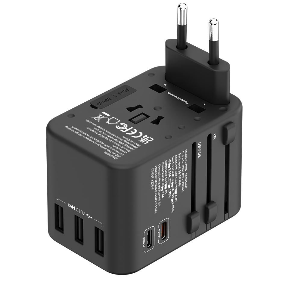 Adaptador Universal de Tomadas 3 USB e 2 Type-C - Santa Cruz