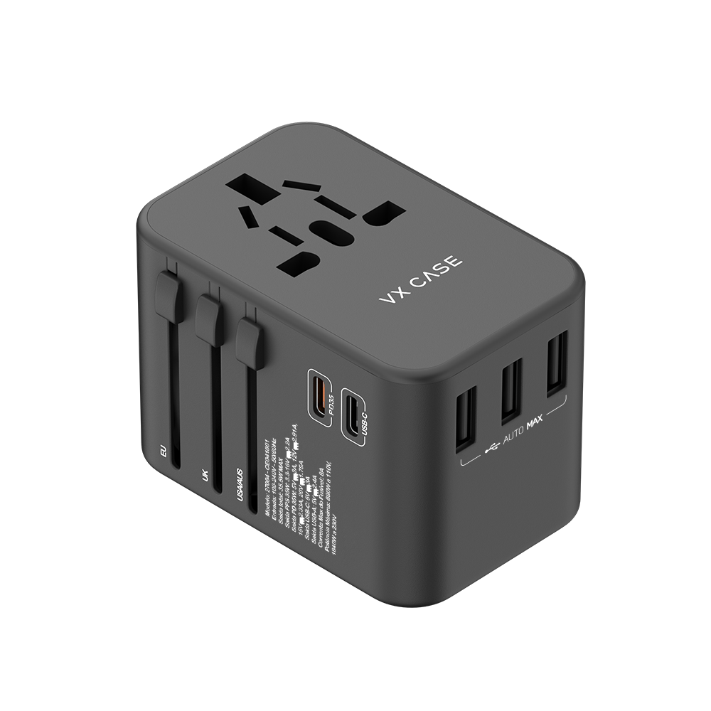 Adaptador Universal de Tomadas 3 USB e 2 Type-C - Santa Cruz