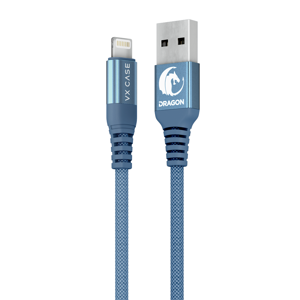 Cabo para iPhone/iPad USB Lightning MFI Dragon 1,20m VX Case Azul