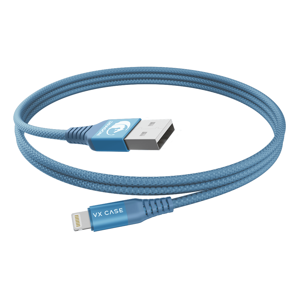 Cabo para iPhone/iPad USB Lightning MFI Dragon 1,20m VX Case Azul