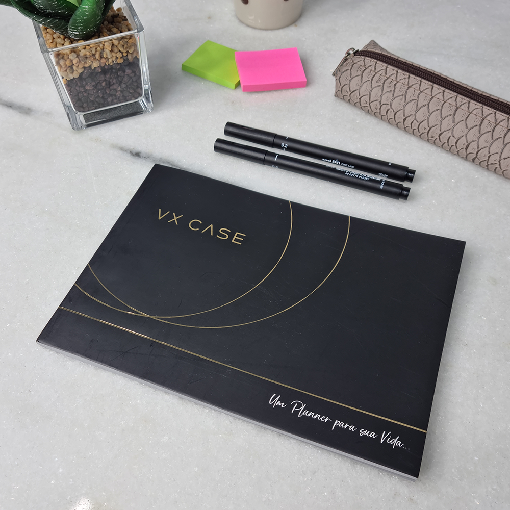 Planner Preta VX Case - Feliz dia da Mulher