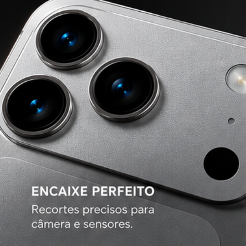 Película Adesiva Prata para iPhone 18 17 16 15 14 13 12 Pro