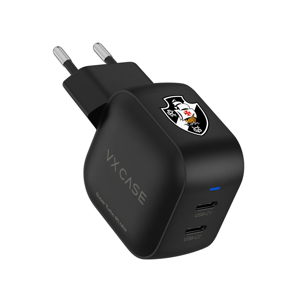 Adaptador de Carga Turbo 48W 2 Tipo-C Striker Preto - Vasco