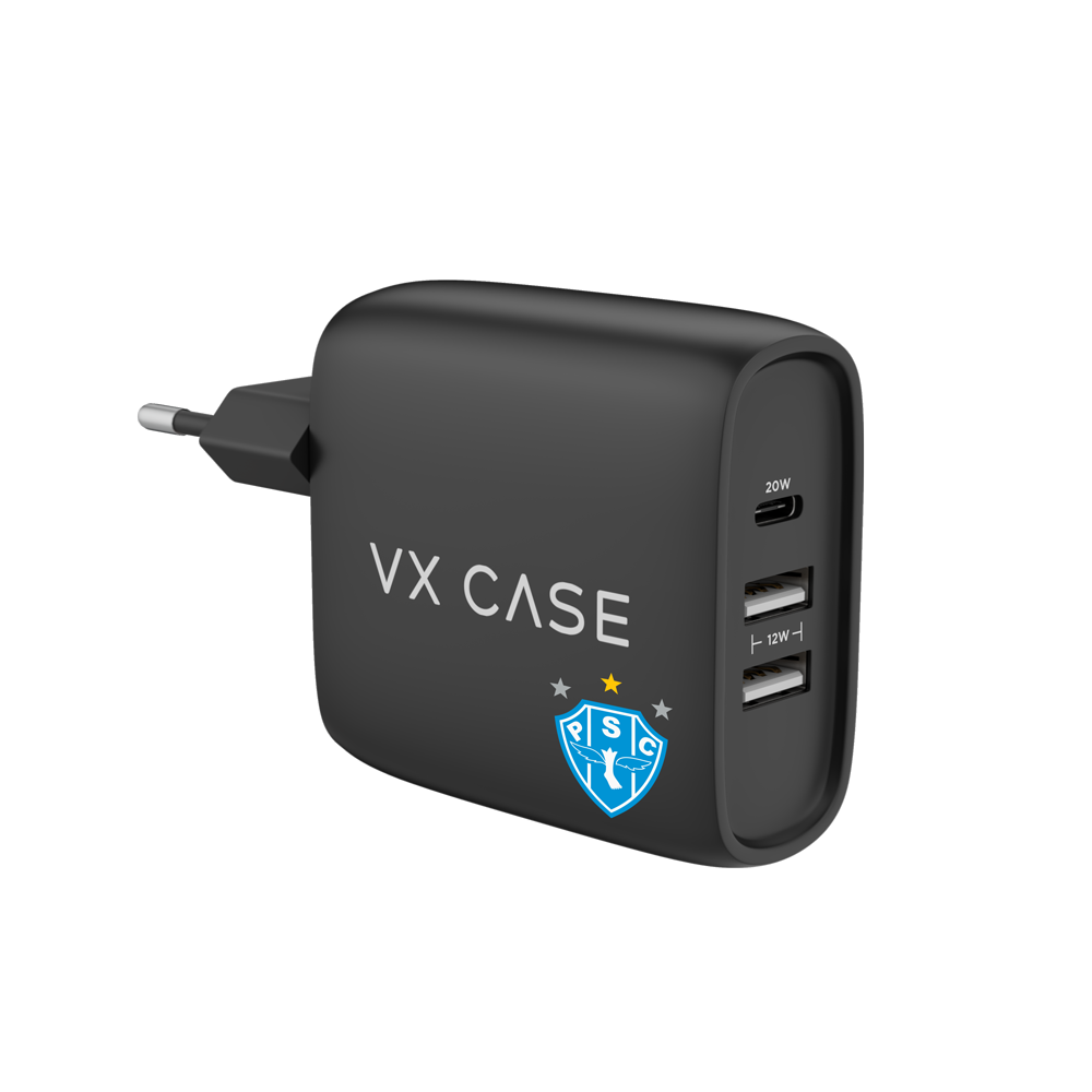 Carregador Turbo 32W com 2 USB e 1 Tipo-C Preto Fosco - Paysandu