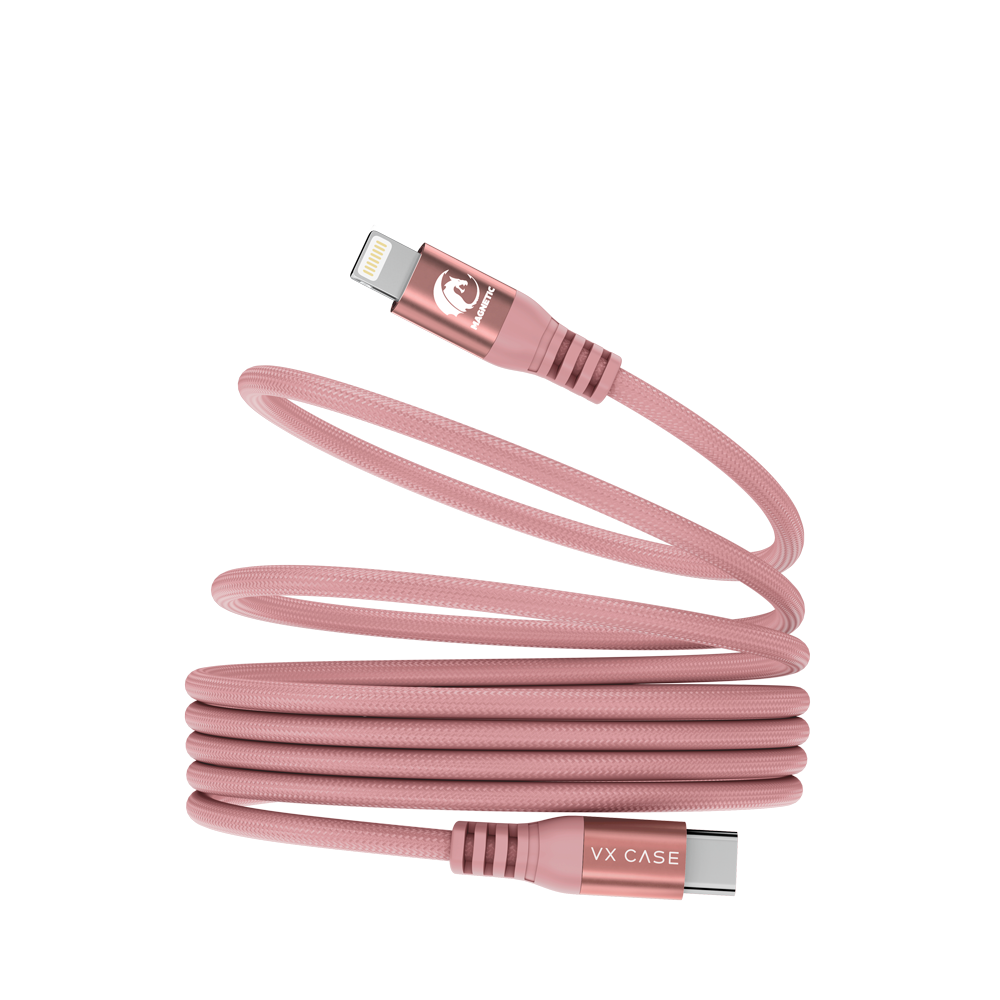 Cabo Magnético Dragon USB-C Tipo C para Lightning 30W - Rosê