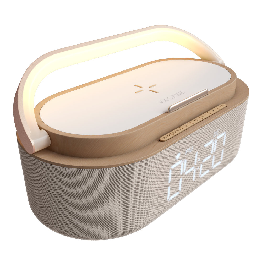 Clock Charger Pro 15W VX Case - Bege e Rosé Gold