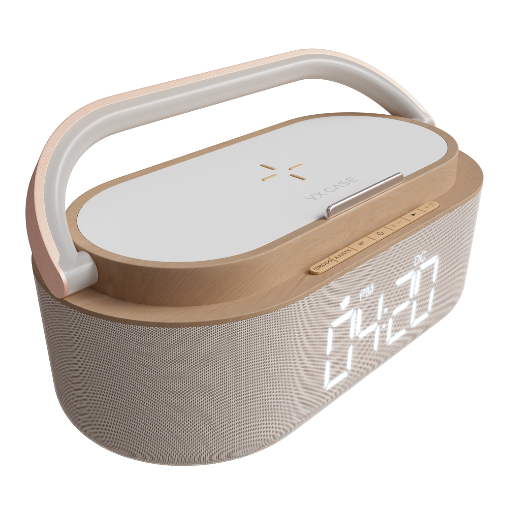 Clock Charger Pro 15W VX Case - Bege e Rosé Gold