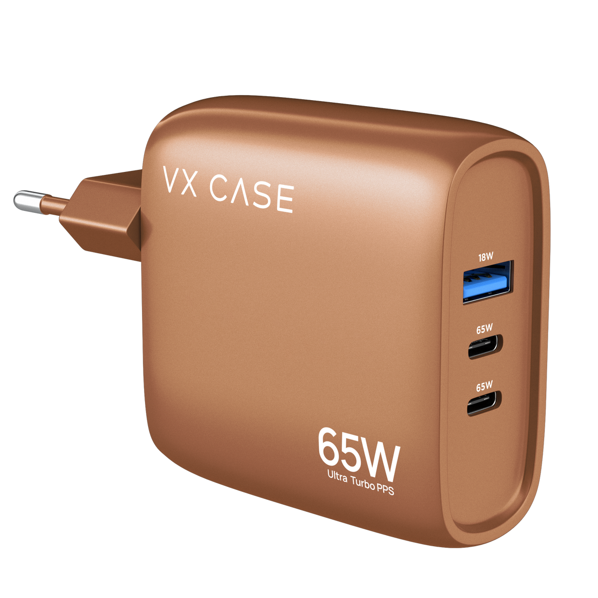 Carregador Turbo com 1 porta USB + 2 Tipo-C Turbo 65W