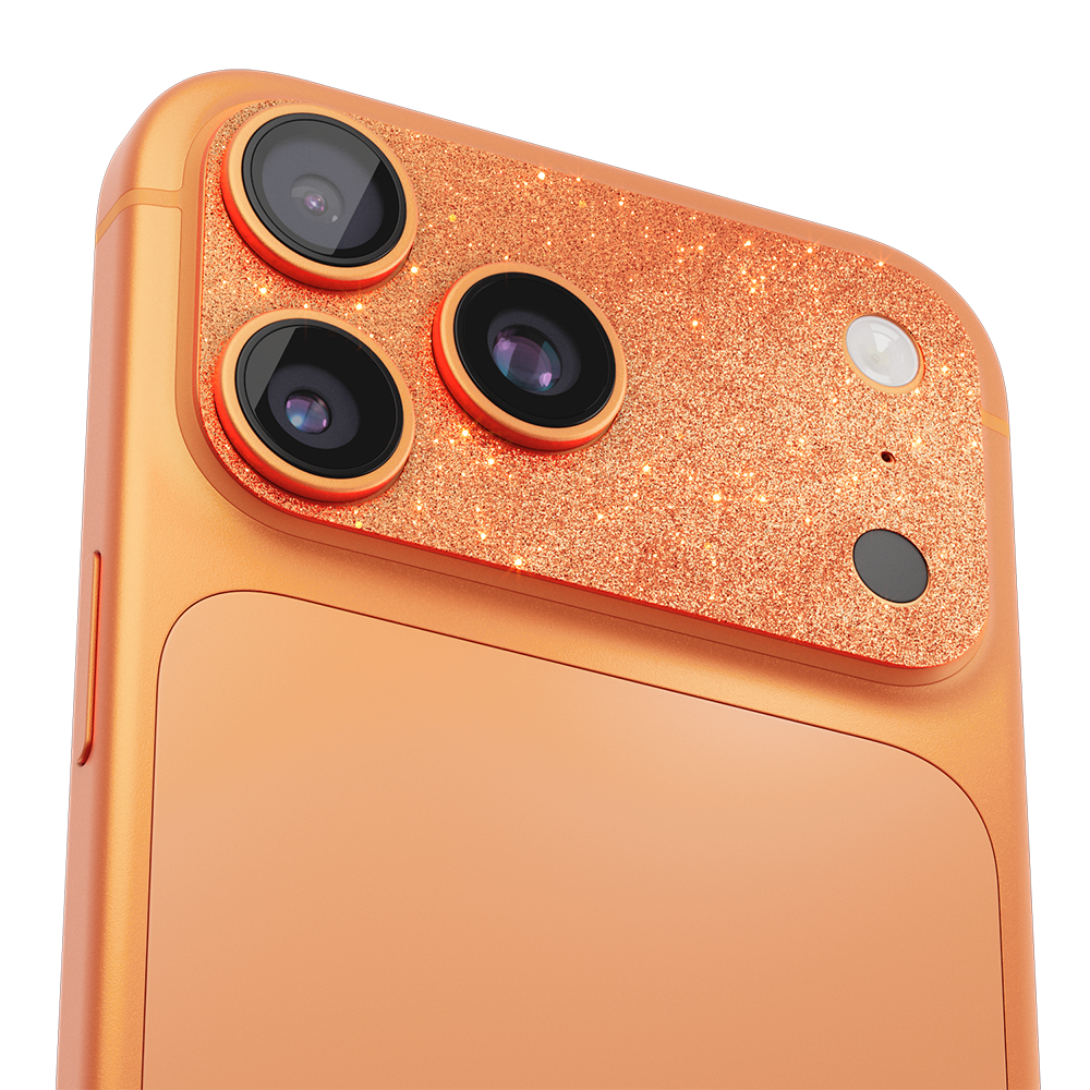 Protetor de Lentes PPF Armour Glitter VX Case iPhone 17 Pro Max - Laranja Cósmico