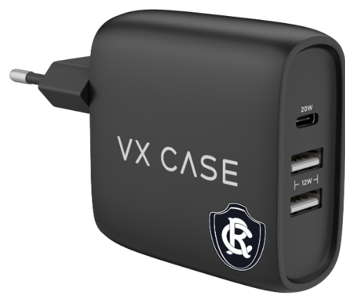 Carregador Turbo 32W com 2 USB e 1 Tipo-C Preto Fosco - Remo