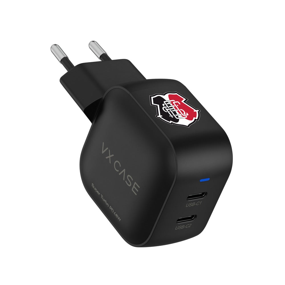 Adaptador de Carga Turbo 48W 2 Tipo-C Striker Preto - Santa Cruz