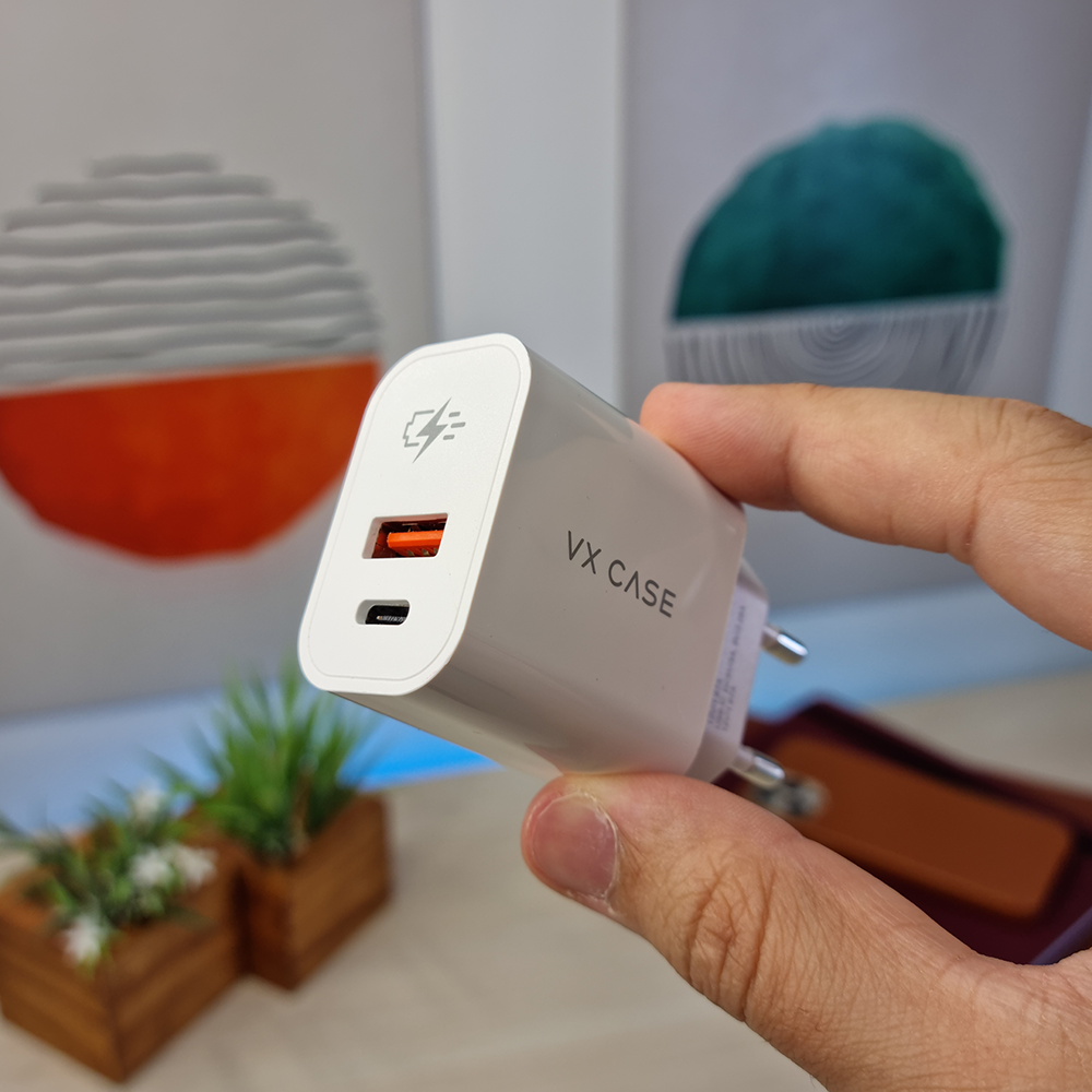 Carregador Turbo 1 USB 1 Tipo-C 20W Branco - Goiás