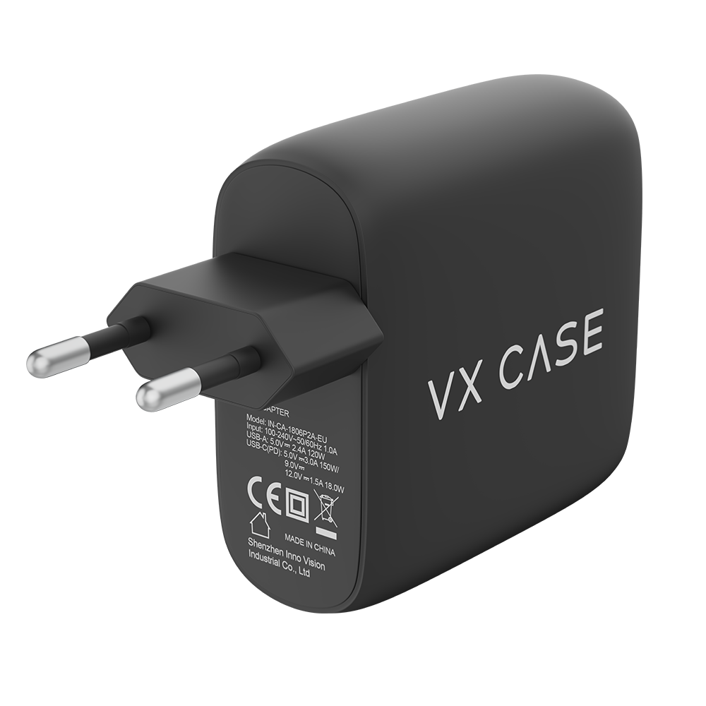 Carregador Turbo 32W com 2 USB e 1 Tipo-C Preto Fosco - Remo
