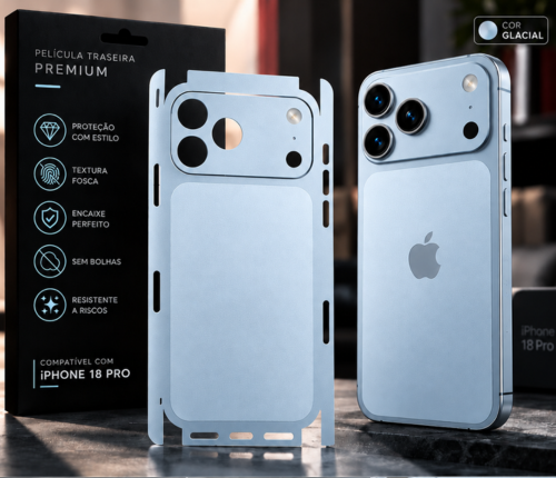 Película Adesiva Glacial para iPhone 18 17 16 15 14 13 12 Pro Max