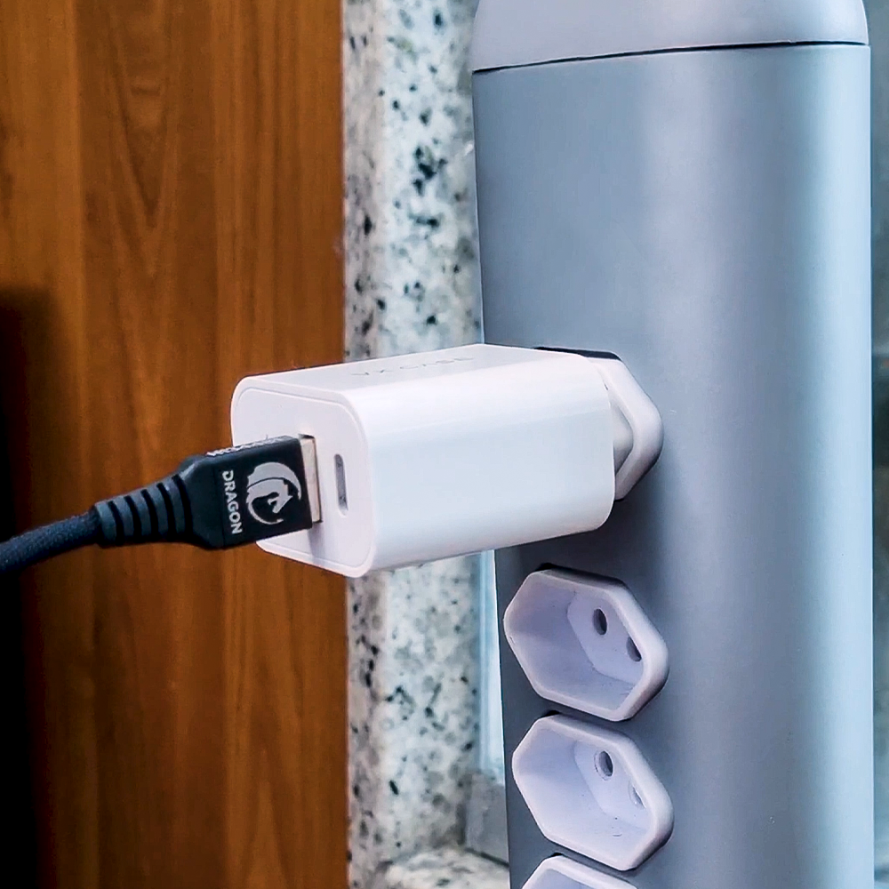 Carregador Turbo 1 USB 1 Tipo-C 20W Branco - Fortaleza